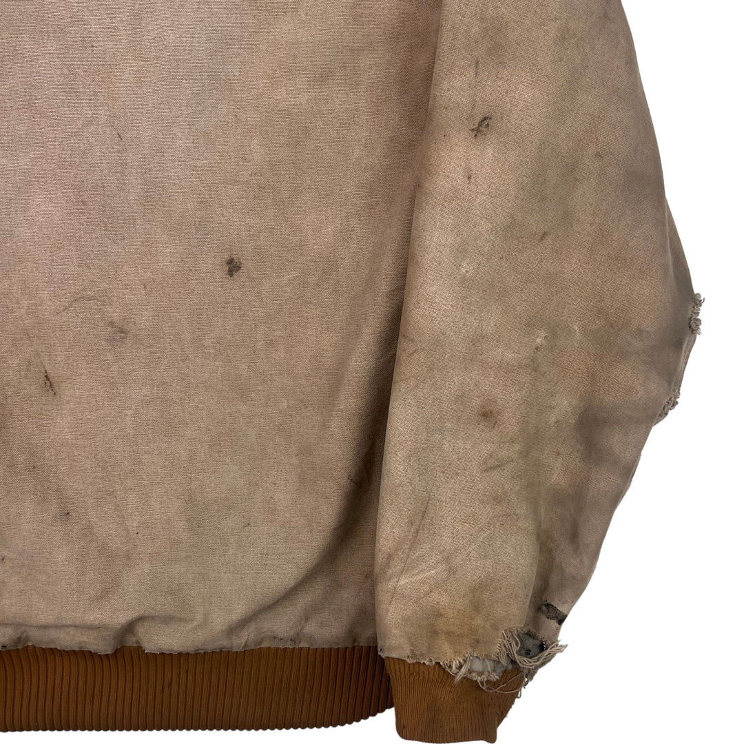 Carhartt Hooded Active Workwear Distressed Jacket Beige J130 BRN