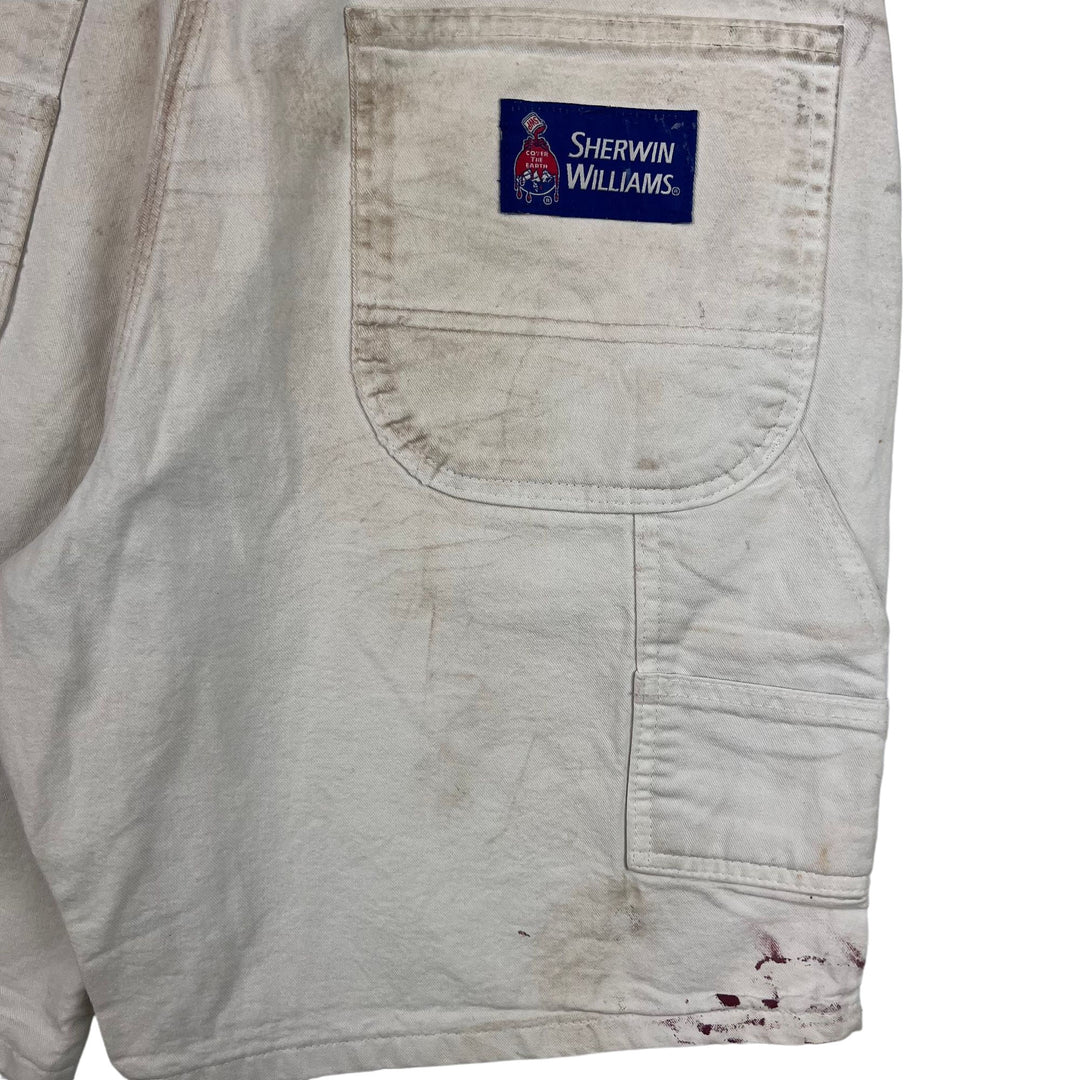 Dickies Distressed Painter Shorts Sherwin Williams White