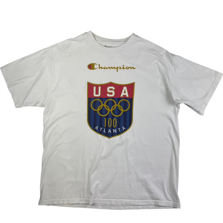 Vintage 1996 Champion USA Atlanta Olympics 90's Graphic T-shirt White