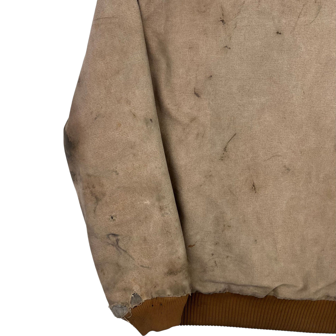 Carhartt Hooded Active Workwear Distressed Jacket Beige J130 BRN