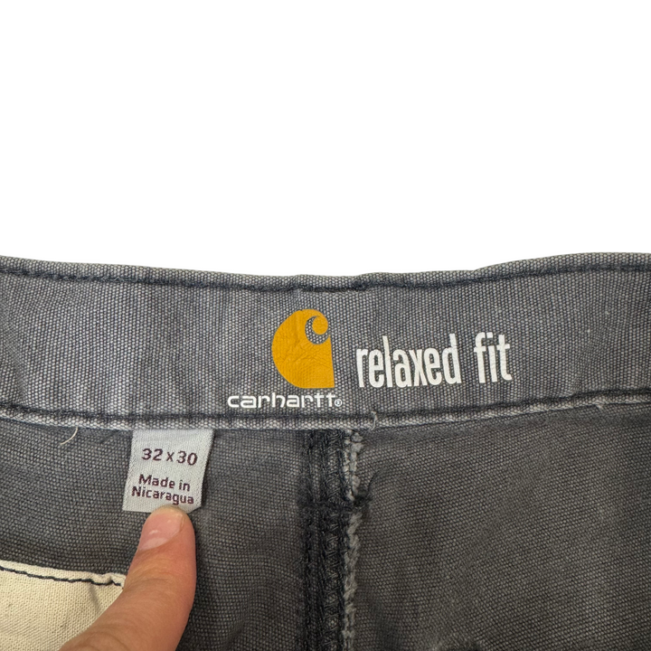 Carhartt Relaxed Fit Double Knee Cargo Workwear Trousers Grey