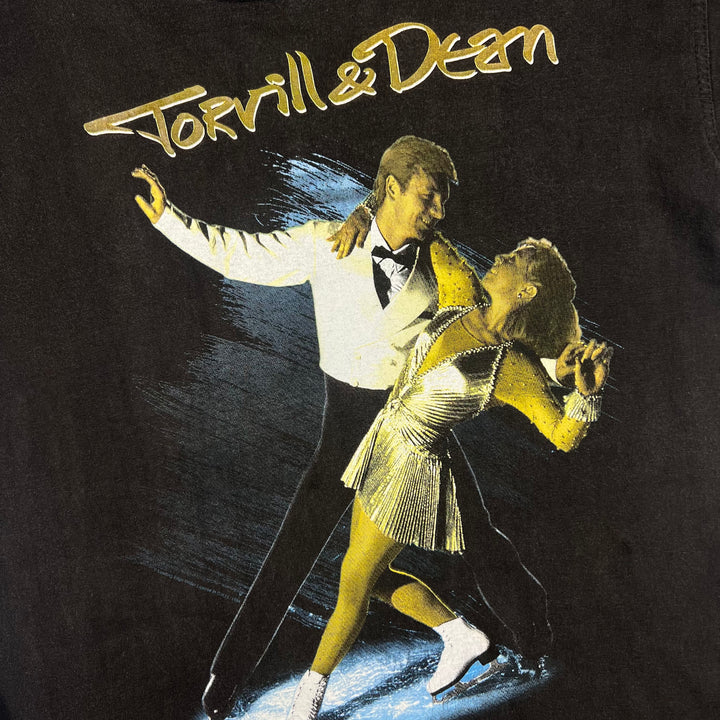 Vintage Torvill & Dean Iceskating Face The Music World Tour T-shirt Black