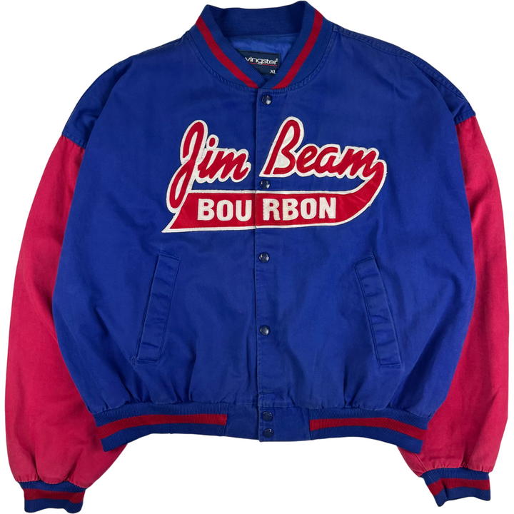 Vintage 90's Swingster Jim Beam Bourbon Varsity Jacket Blue Red