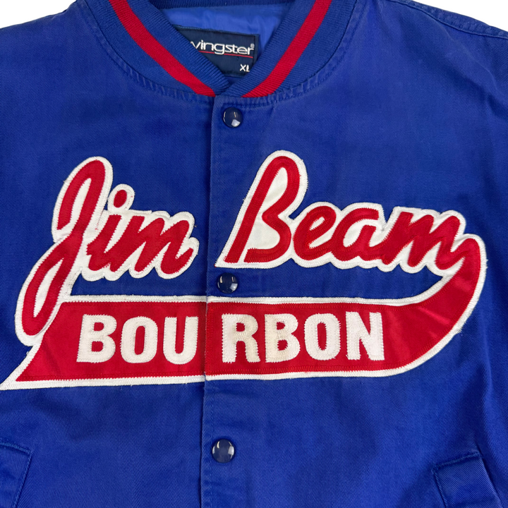 Vintage 90's Swingster Jim Beam Bourbon Varsity Jacket Blue Red