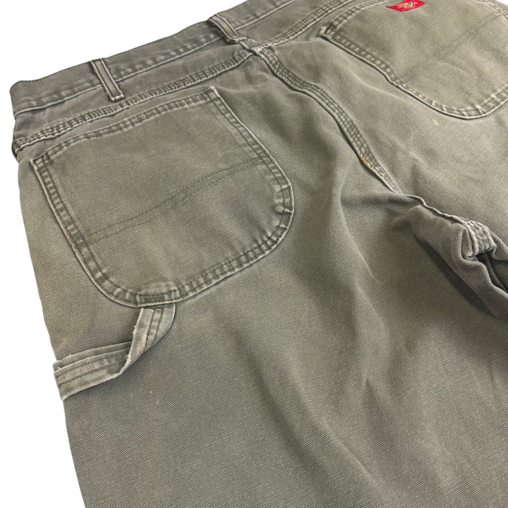 Dickies Carpenter Workwear Trousers Green Distressed