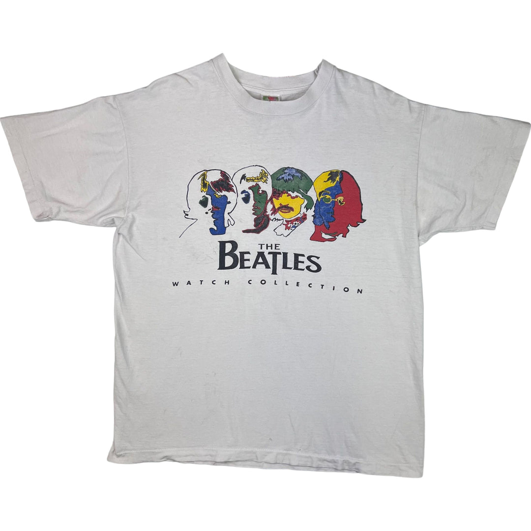 Vintage The Beatles Watch Collection Graphic Single Stitch T-shirt White Rare