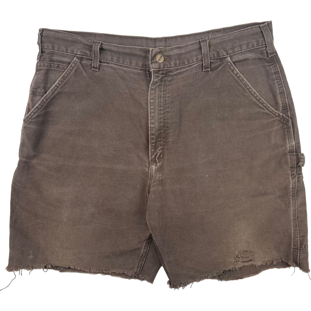 Carhartt Distressed Carpenter Workwear Shorts Brown