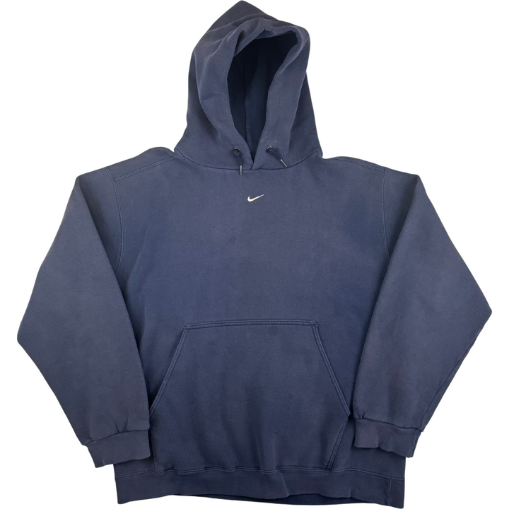 Vintage 90's Nike Mini Swoosh Pullover Hoodie Navy