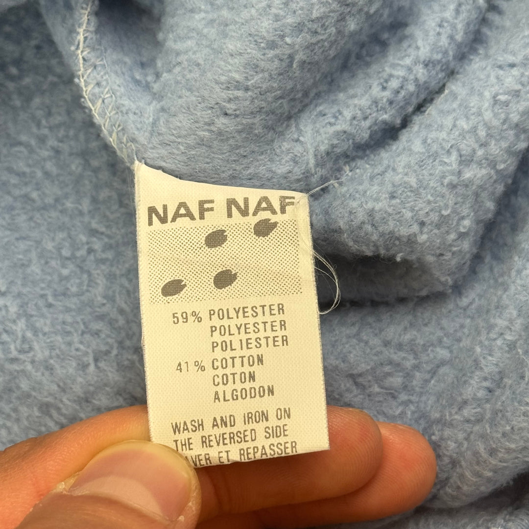 Naf Naf 90's Embroidered Graphic Sweatshirt Baby Blue