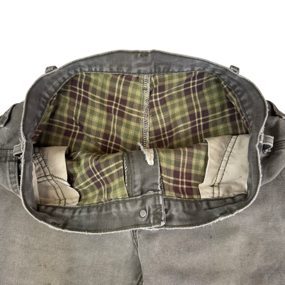 Carhartt Flannel Lined Carpenter Workwear Trousers Green