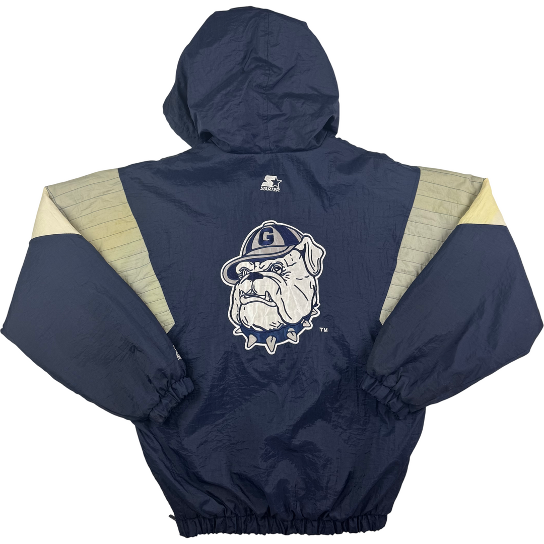 Vintage Starter 90's Georgetown Hoyas Half-Zip Pullover Pro Sports Jacket Navy