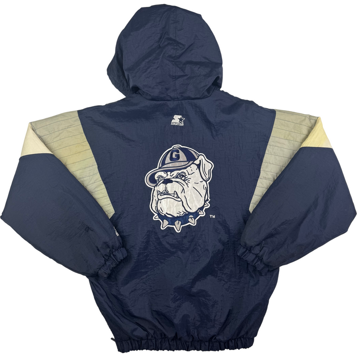 Vintage Starter 90's Georgetown Hoyas Half-Zip Pullover Pro Sports Jacket Navy