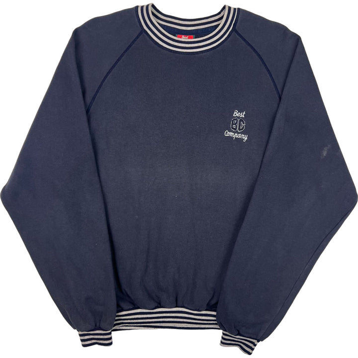 Vintage Best Company Embroidered Logo Sweatshirt Navy