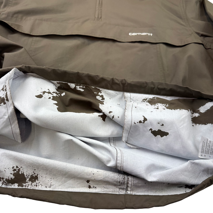 Carhartt Half-Zip Hooded Windbreaker Anorak Jacket Green