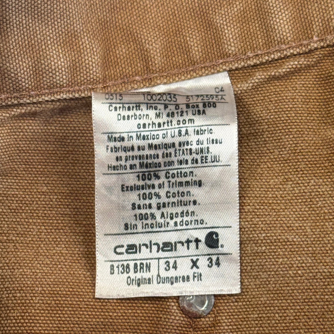 Carhartt Double Knee Carpenter Workwear Trousers Brown