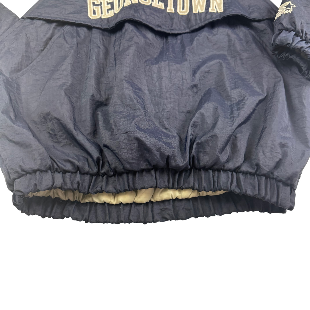 Vintage Starter 90's Georgetown Hoyas Half-Zip Pullover Pro Sports Jacket Navy