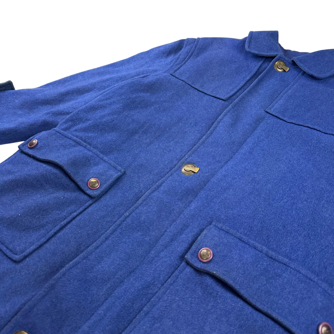 Vintage Gimel Full-Zip Wool Barn Coat Jacket Blue