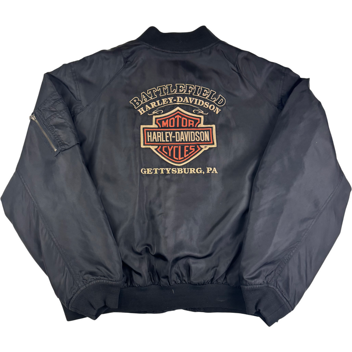 Harley Davidson Full-Zip Bomber Embroidered Jacket Black