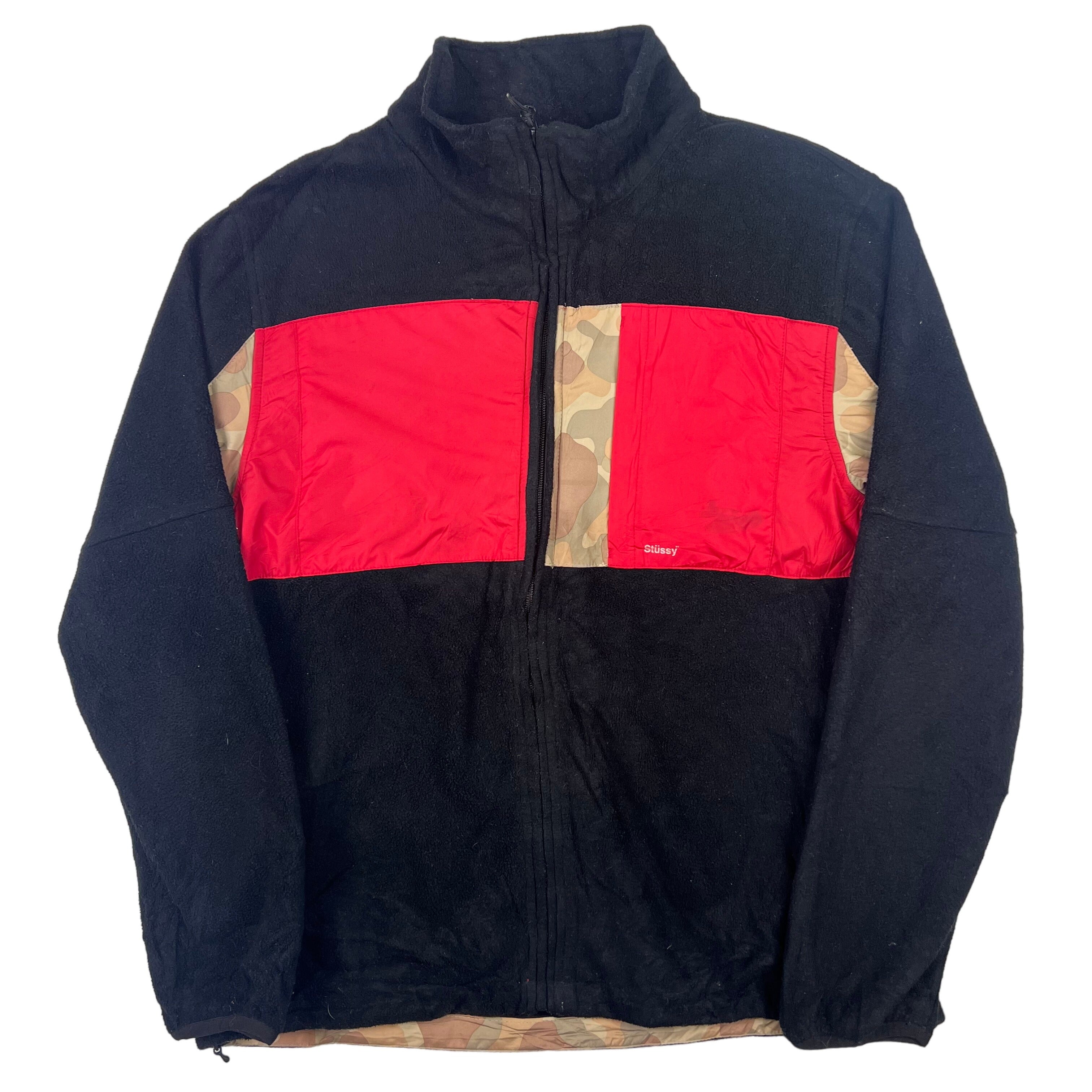 Black and red fleece jacket best sale