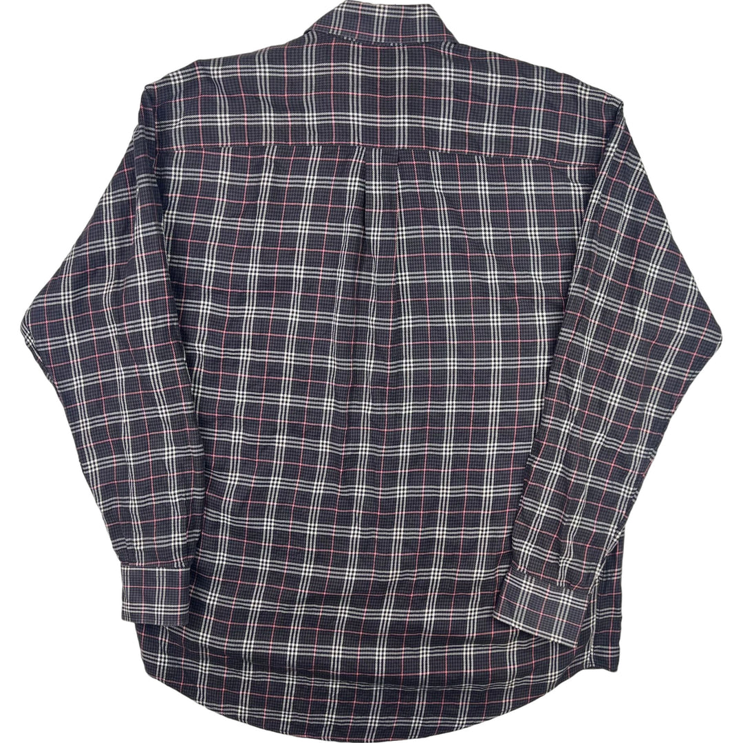 Vintage Burberry London Nova Check Long Sleeve Shirt Grey Red