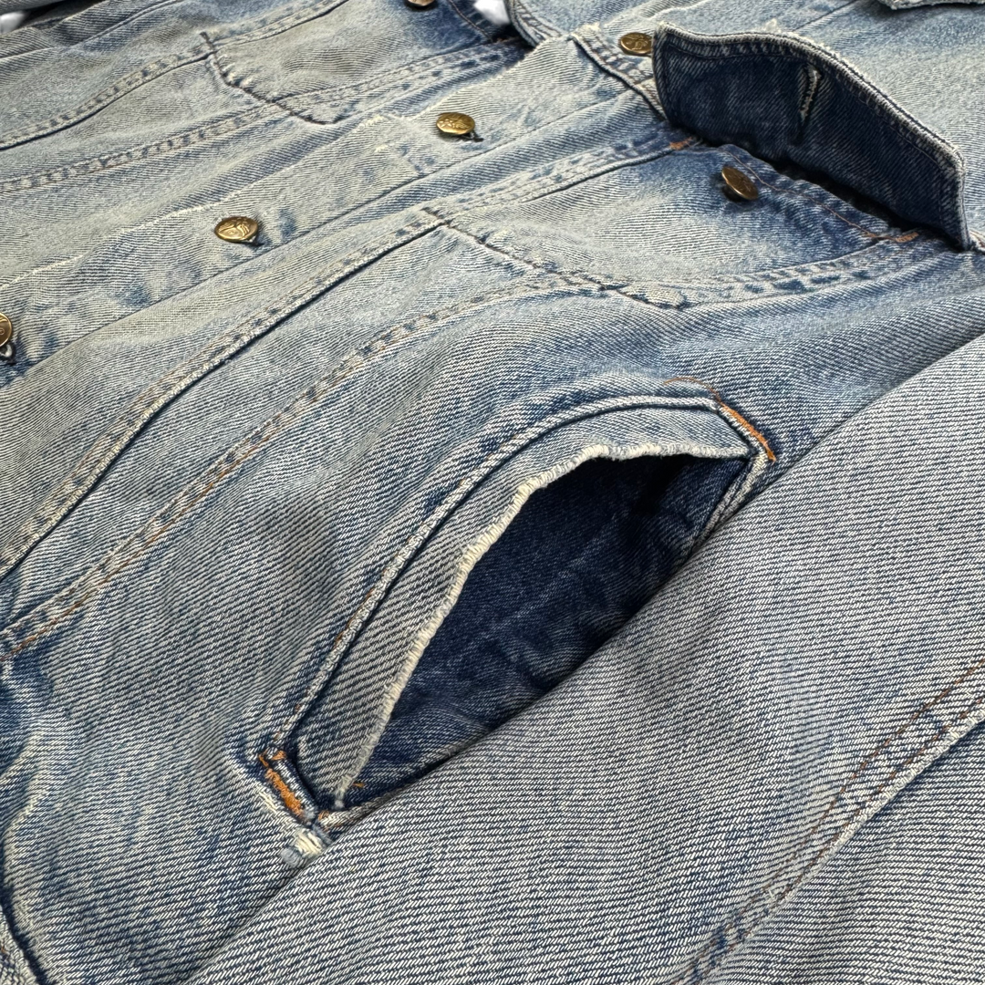 Avirex 90's Distressed Denim Jacket Blue