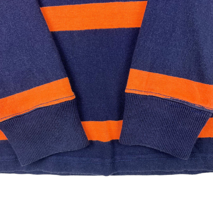 Vintage Polo Ralph Lauren 90s Striped Rugby Shirt Navy Orange