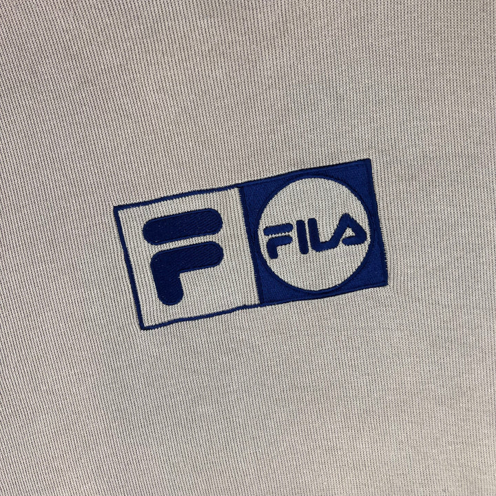 Vintage 90's Fila Embroidered Logo Sweatshirt Beige