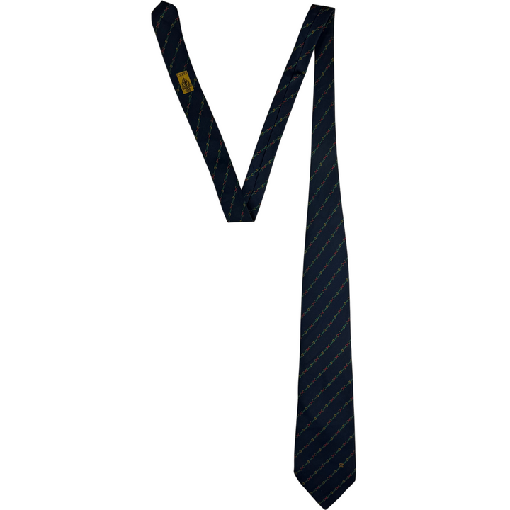 Gucci Striped Pattern Silk Tie Navy