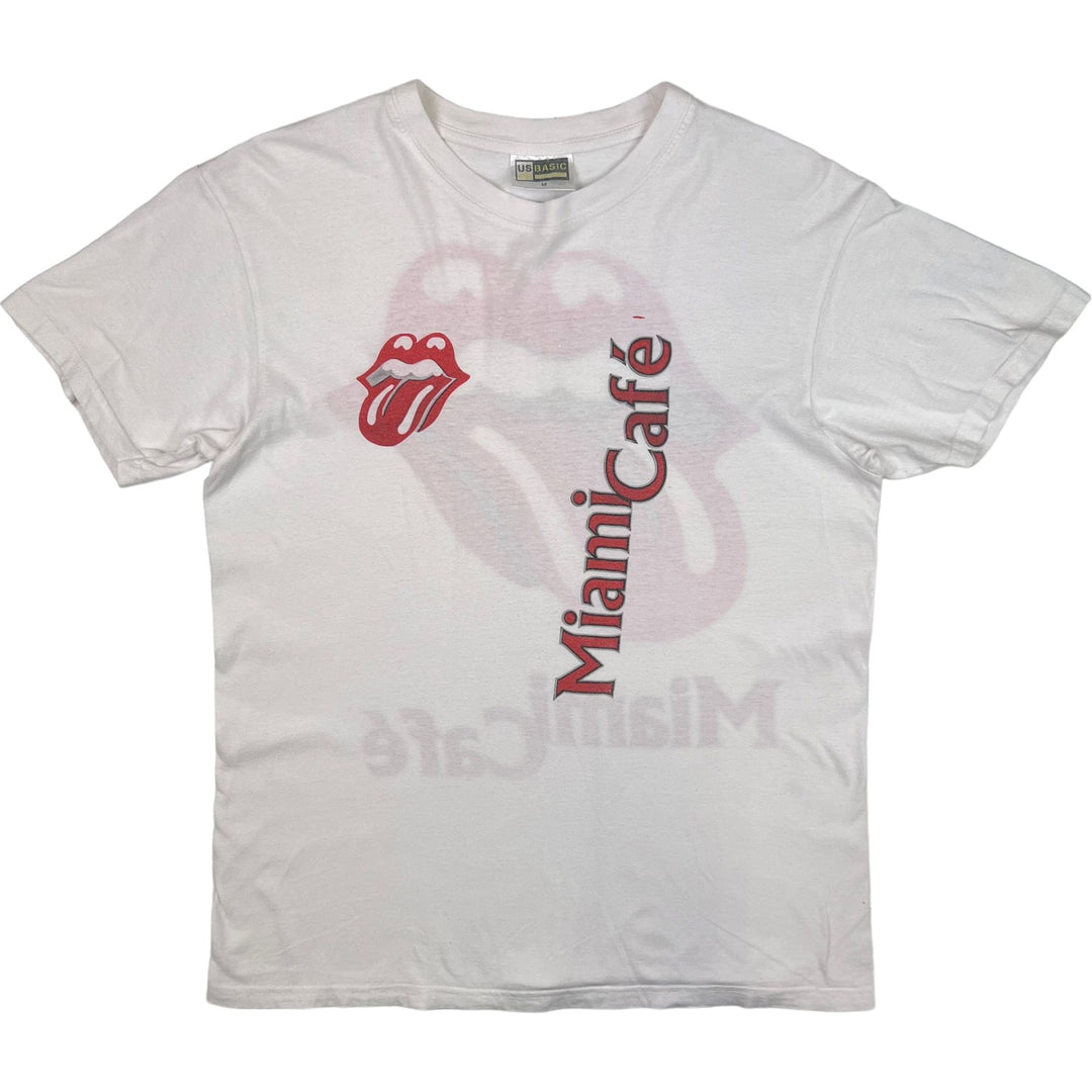 Vintage US Basic Miami Cafe Rolling Stones Graphic T-shirt White