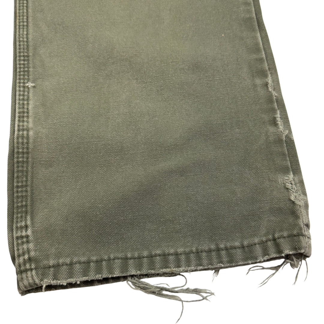 Dickies Carpenter Workwear Trousers Green Distressed