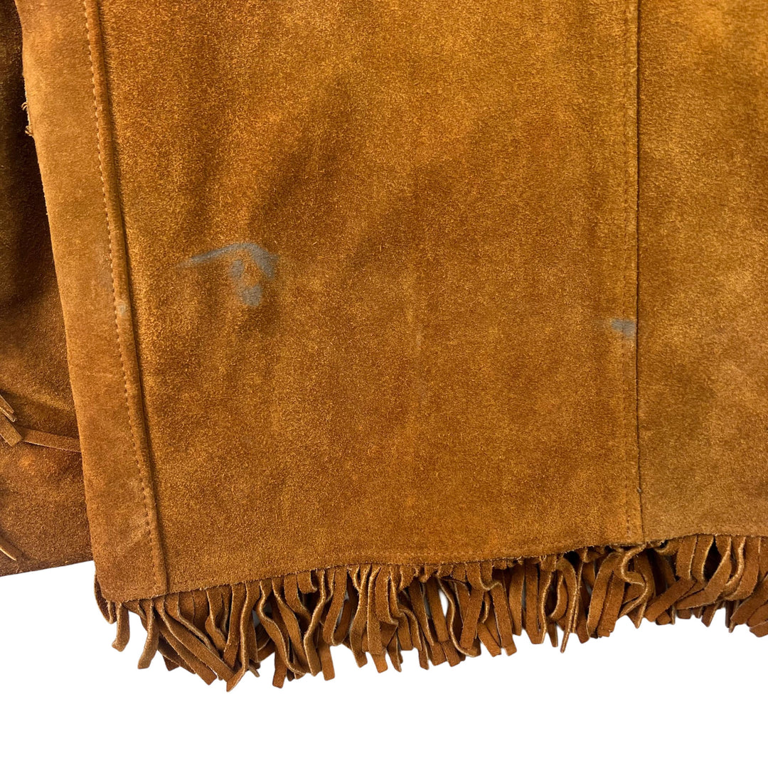 Vintage 70's Schott Western Fringed Suede Leather Jacket Brown