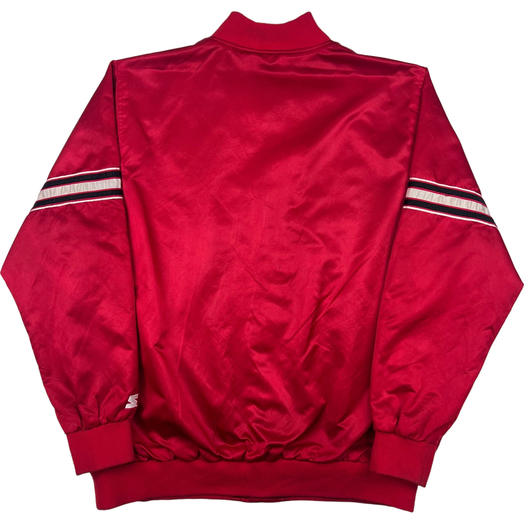 Starter Chicago Bulls Satin Varsity Jacket Red Bring It Back