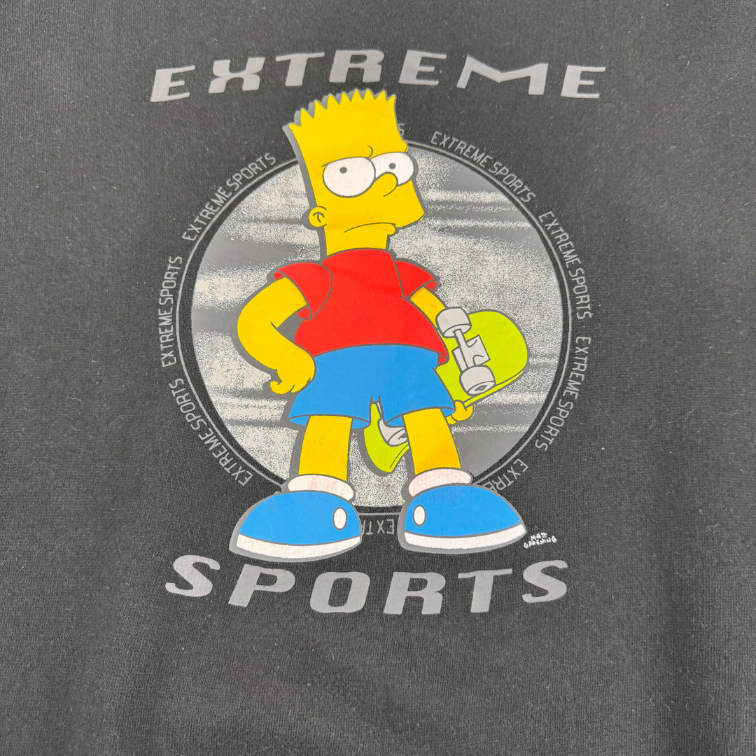 Vintage The Simpsons 90's Bart Simpson Extreme Sports Sweatshirt Black