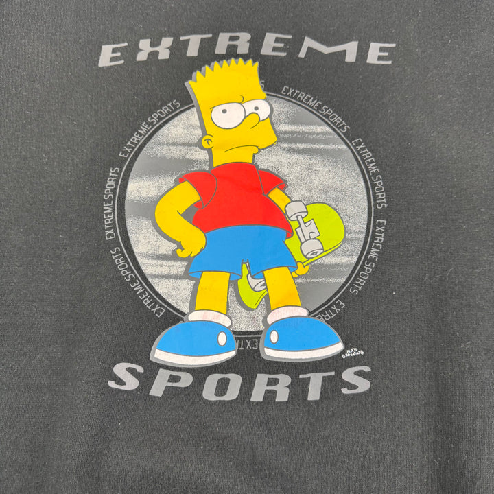 Vintage The Simpsons 90's Bart Simpson Extreme Sports Sweatshirt Black