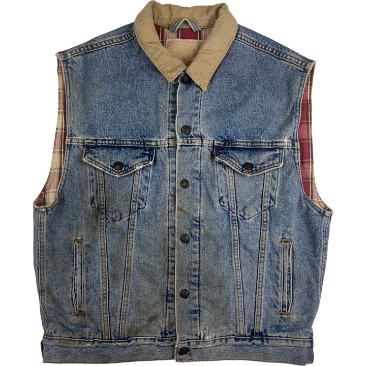 Vintage Levi's Flannel Lined Denim Vest Blue
