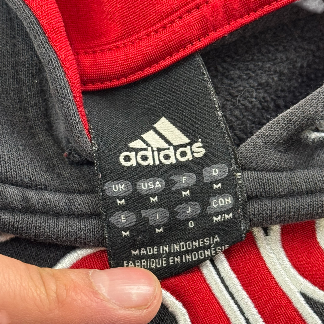 Adidas 00's Pullover Hoodie Embroidered Logo Black Red