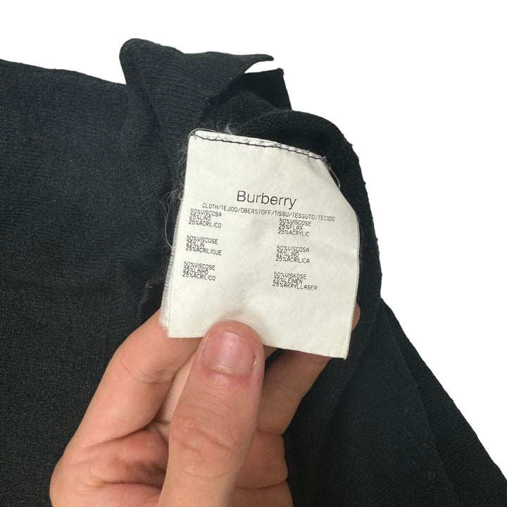 Vintage Burberry Embroidered Logo T-shirt Black
