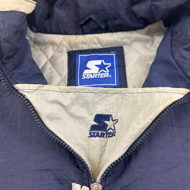 Vintage Starter 90's Georgetown Hoyas Half-Zip Pullover Pro Sports Jacket Navy