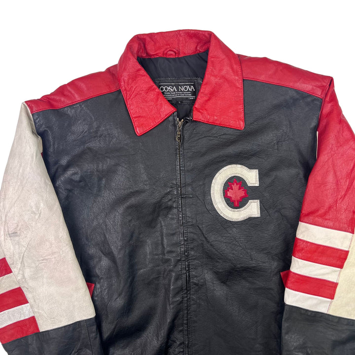 Vintage Cosa Nova Canada Leather Jacket Red White