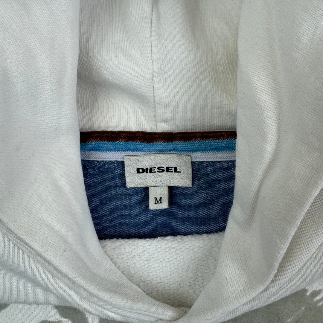 Diesel Only The Brave Graphic Pullover Hoodie White