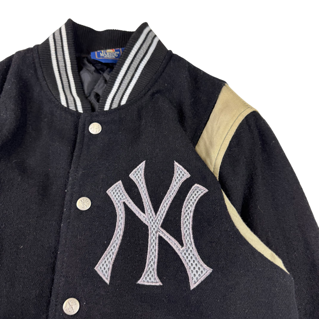 Majestic New York Yankees World Series 00's Embroidered Varsity Jacket Black