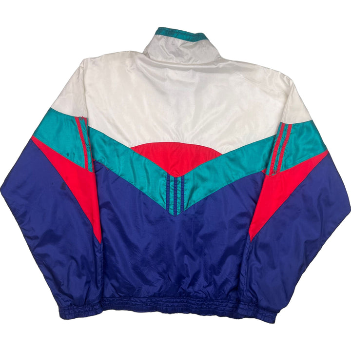 Vintage 80's Adidas Colourblock Track Jacket White Red Navy