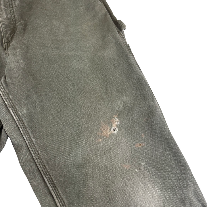 Carhartt Flannel Lined Carpenter Workwear Trousers Green