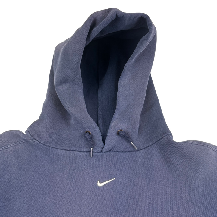 Vintage 90's Nike Mini Swoosh Pullover Hoodie Navy