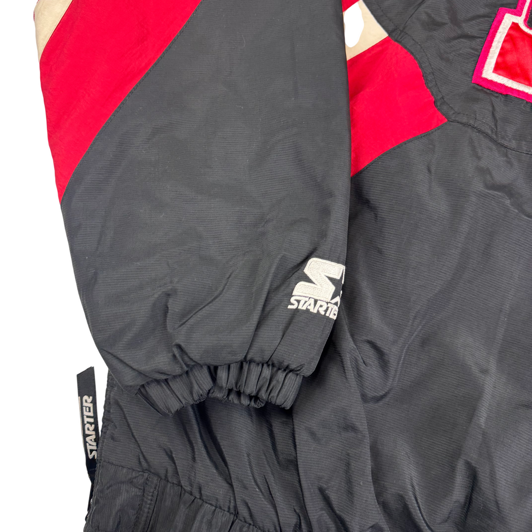 Vintage Starter 90s Nebraska Huskers NCAA Patriots Custom Pullover Pro Sport Jacket Black Red