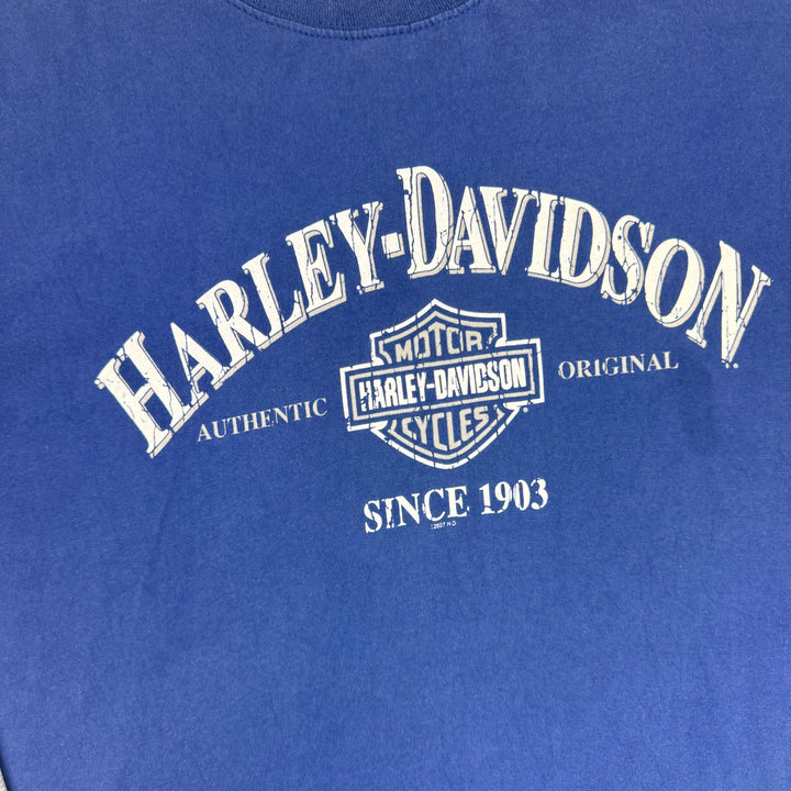 Harley-Davidson Reno Nevada 2007 Long Sleeve Graphic T-shirt Blue Grey