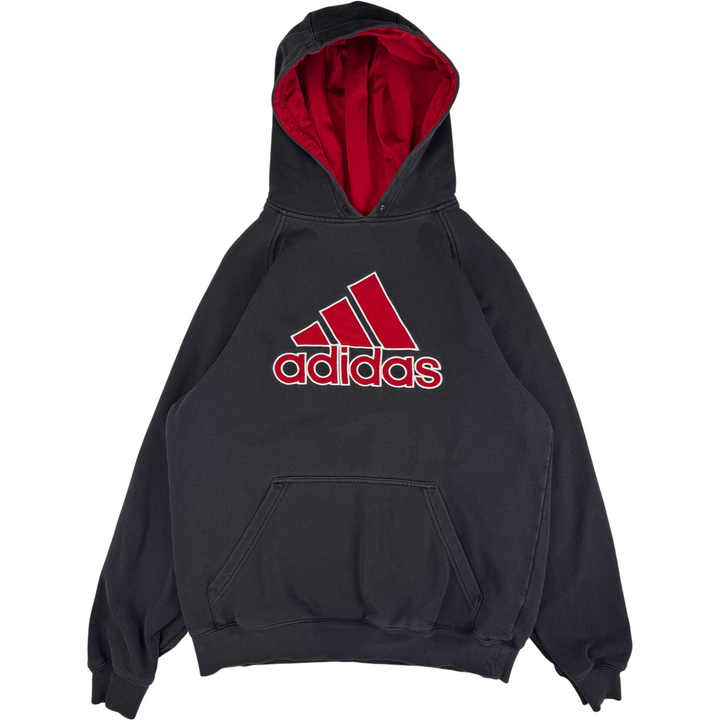 Adidas 00's Pullover Hoodie Embroidered Logo Black Red