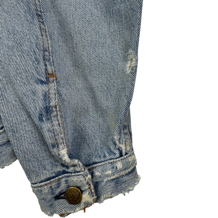Avirex 90's Distressed Denim Jacket Blue
