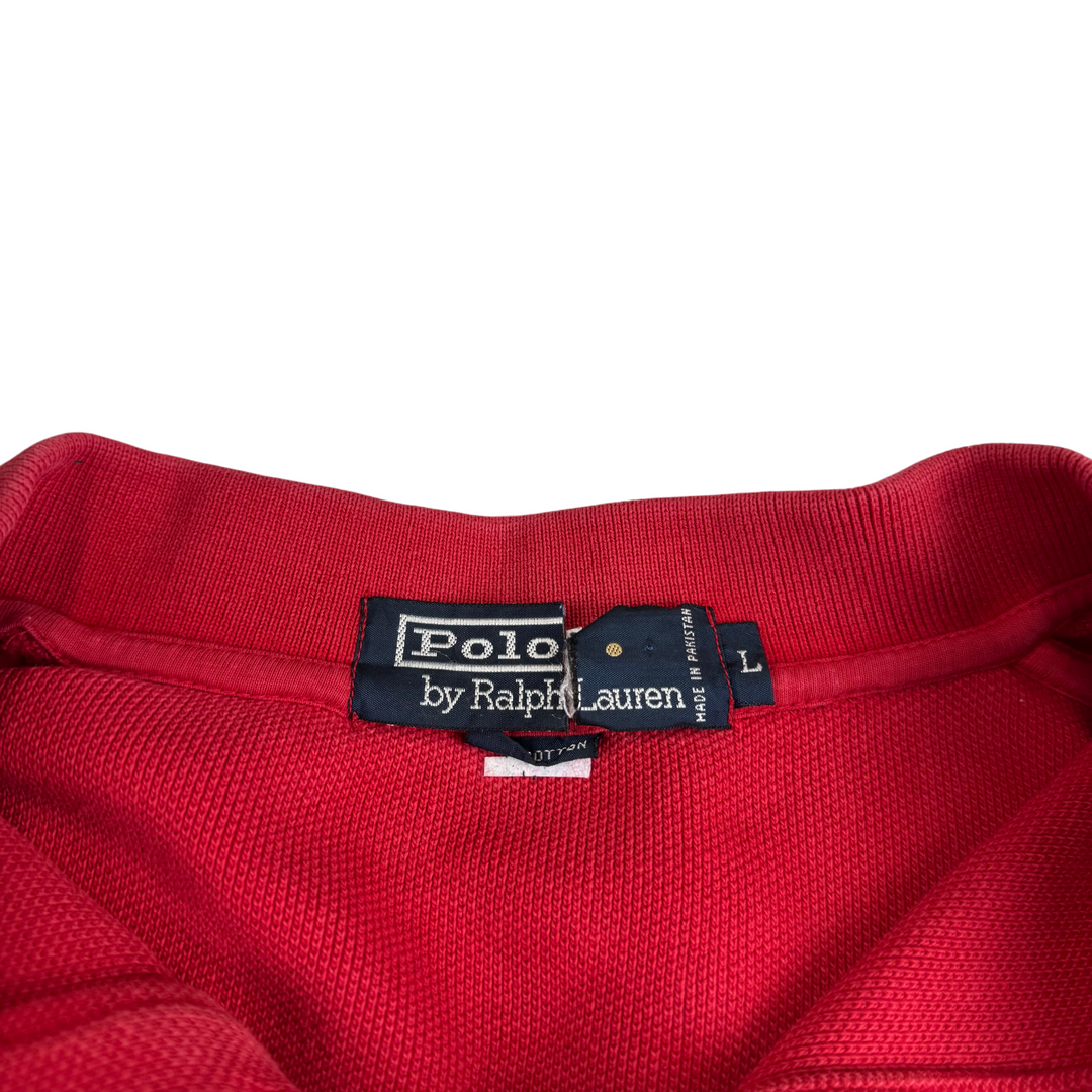 Polo Ralph Lauren Button Up Collared Sweatshirt Red