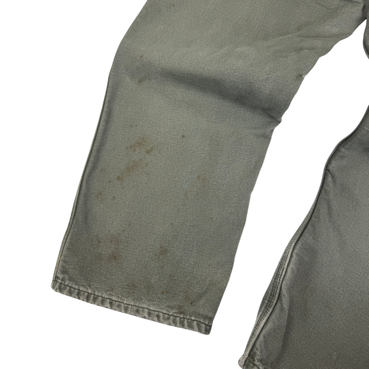 Carhartt Flannel Lined Carpenter Workwear Trousers Green